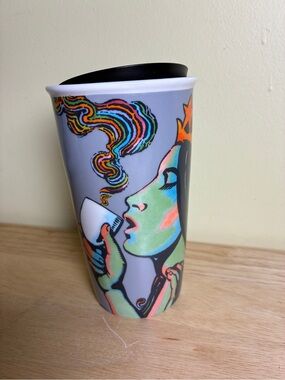 Starbucks 2016 Milton Glaser 25th Anniversary Siren Ceramic Travel Coffee 12oz